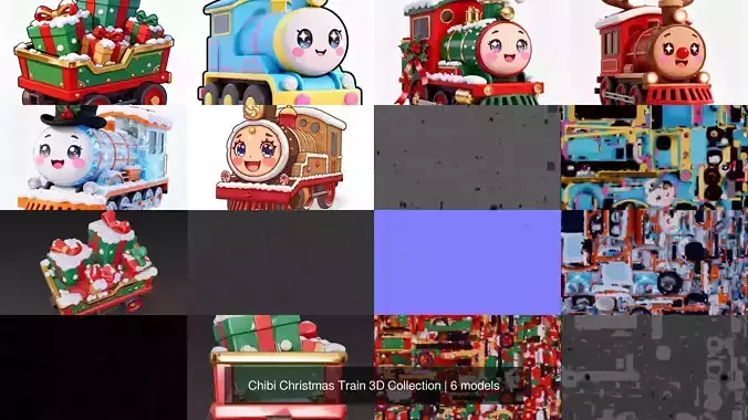 Chibi Christmas Train 3D Collection