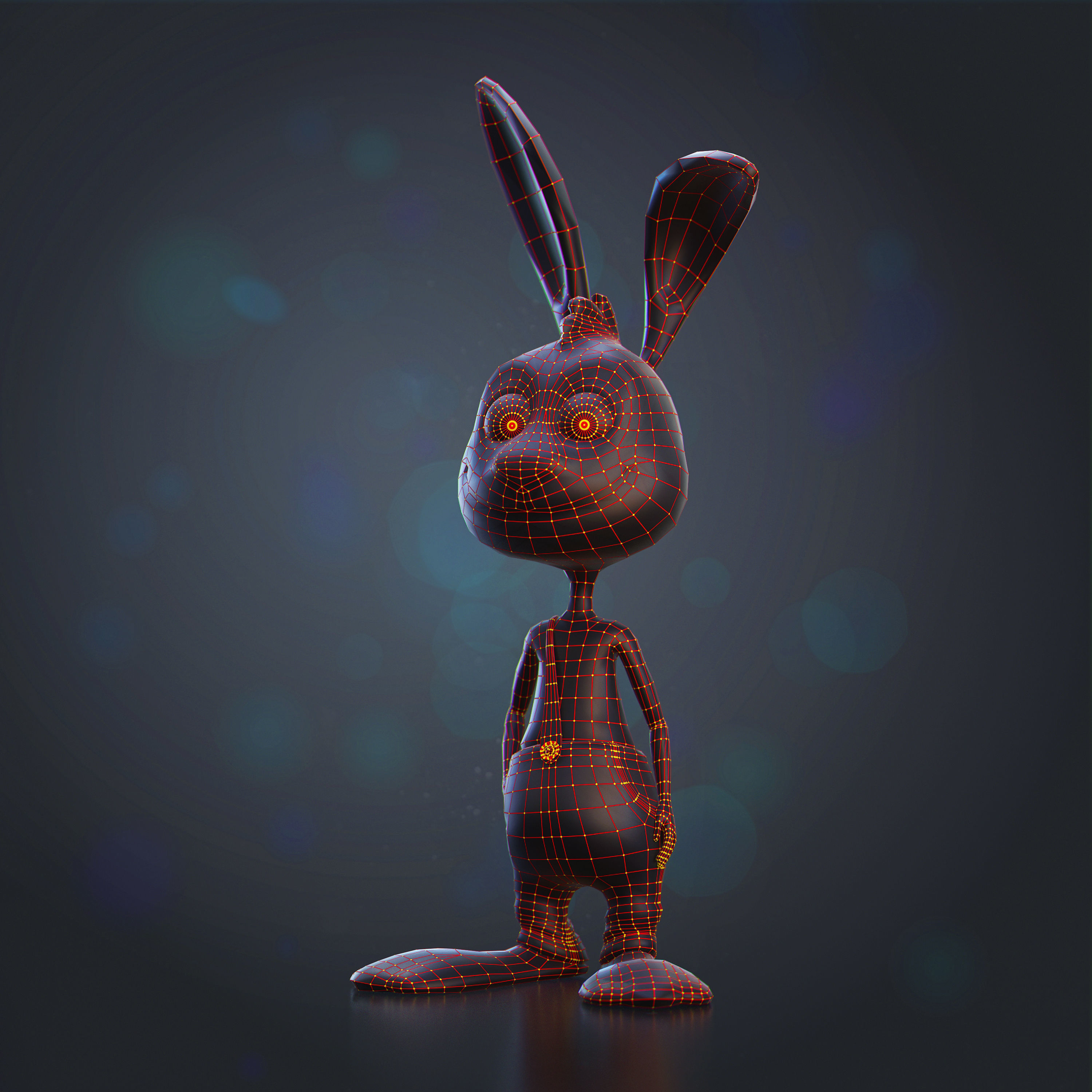 Rabbit Low-poly 3D model_2