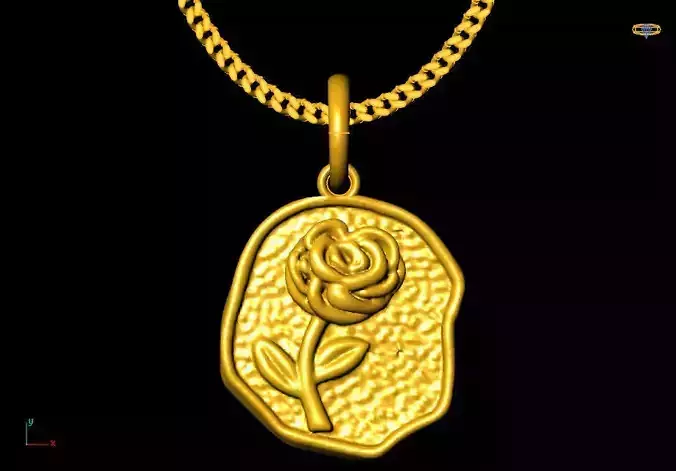 Rose pendant charms - one inch pendant