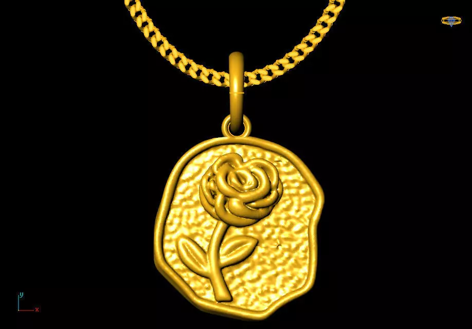 Rose pendant charms - one inch pendant 3D print model
