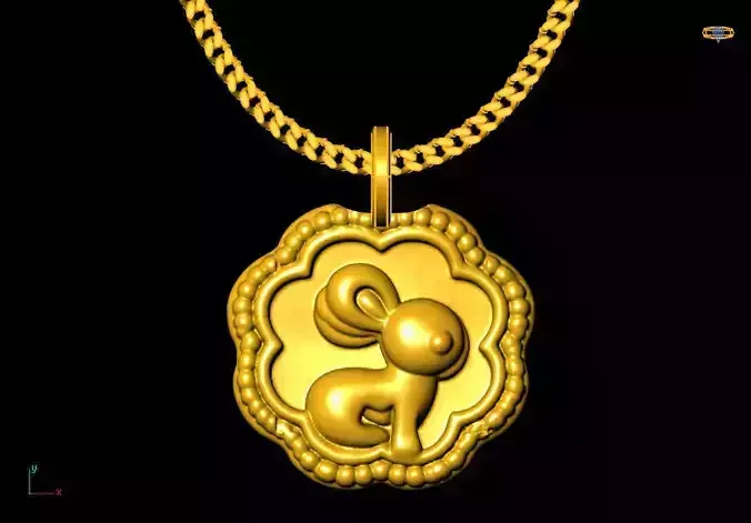 Rabbit kids pendant charms - one inch pendant