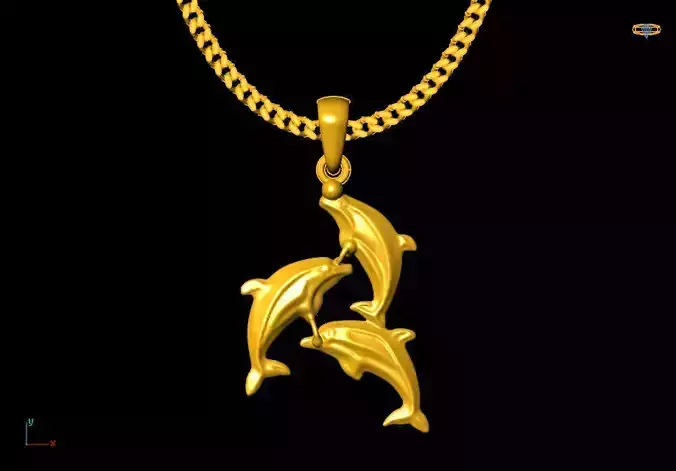 Dolphains play pendant charms - one inch pendant