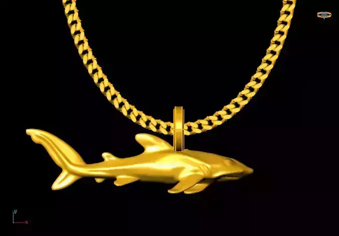 Shark pendant charms - one inch pendant