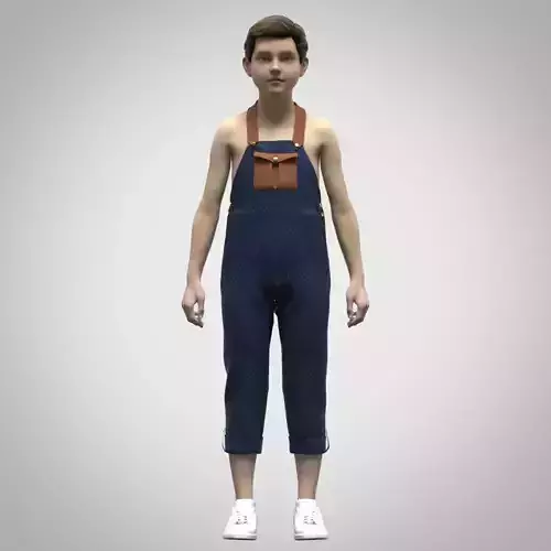 3d model boys dungaree 3d clothing