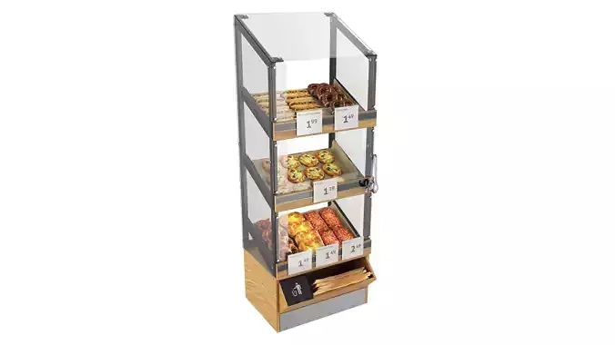 Bakery stand with salty pastries