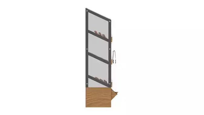 Bakery stand with salty pastries 3D model 7