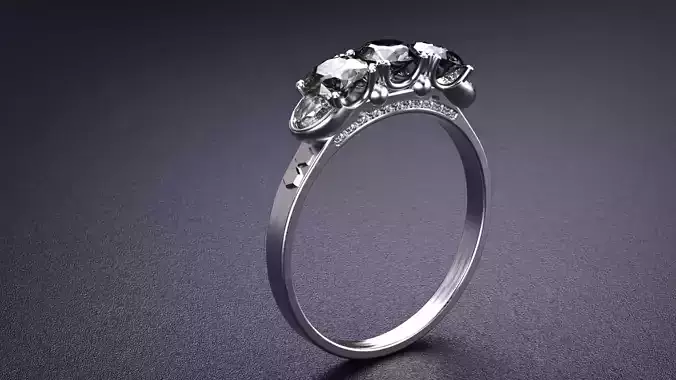 Diamond pear ring solitare rose gold fashion woman industrial