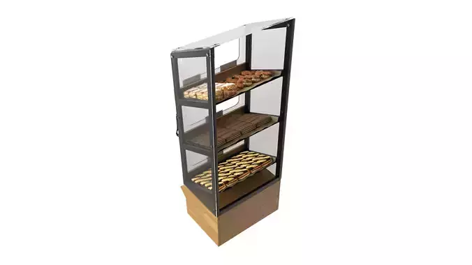 Bakery stand with sweet buns 03 Low-poly 3D model 4