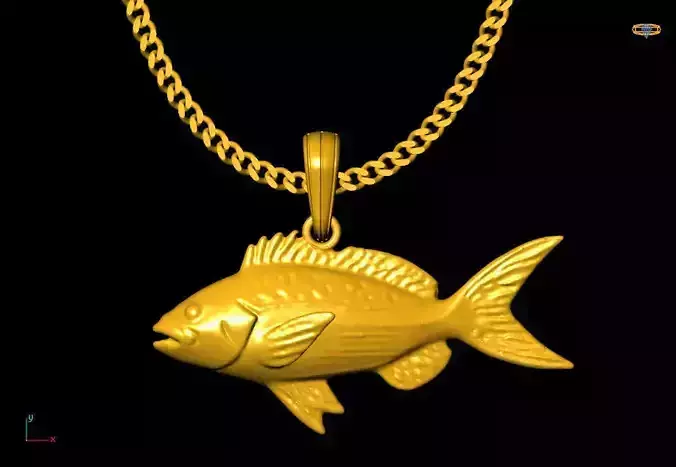 Fish pendant charms - one inch pendant