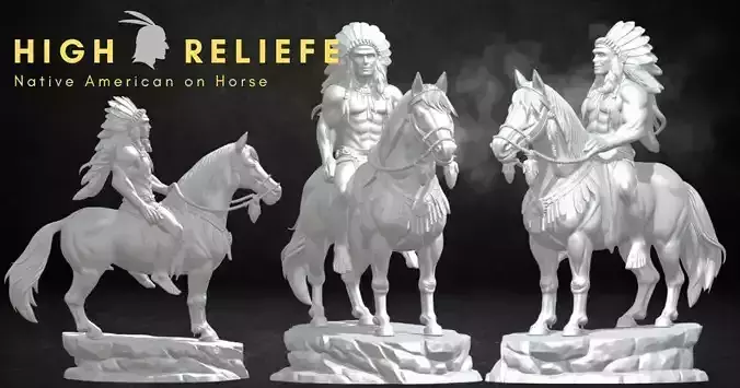 Nativ American on wild Mustang