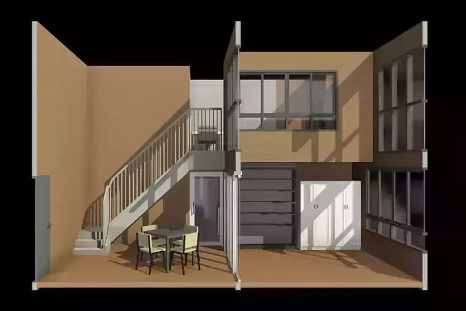 Double space apartment room by REVIT 25R14