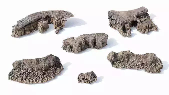 Volcanic Basalt Coast Cliffs PBR Scan