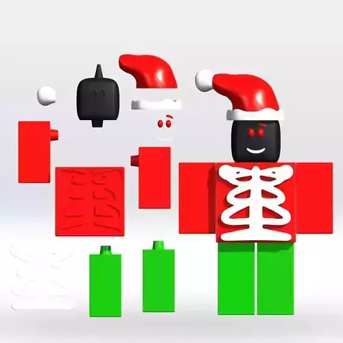 1x1x1x1 Roblox christmas Multiparts Stl 3D Model No Support
