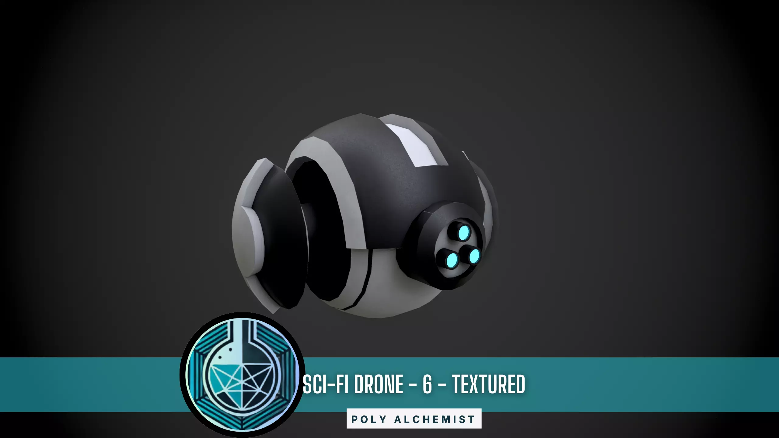 Low Poly Sci-Fi Drone - 6 - Textured Low-poly 3D model