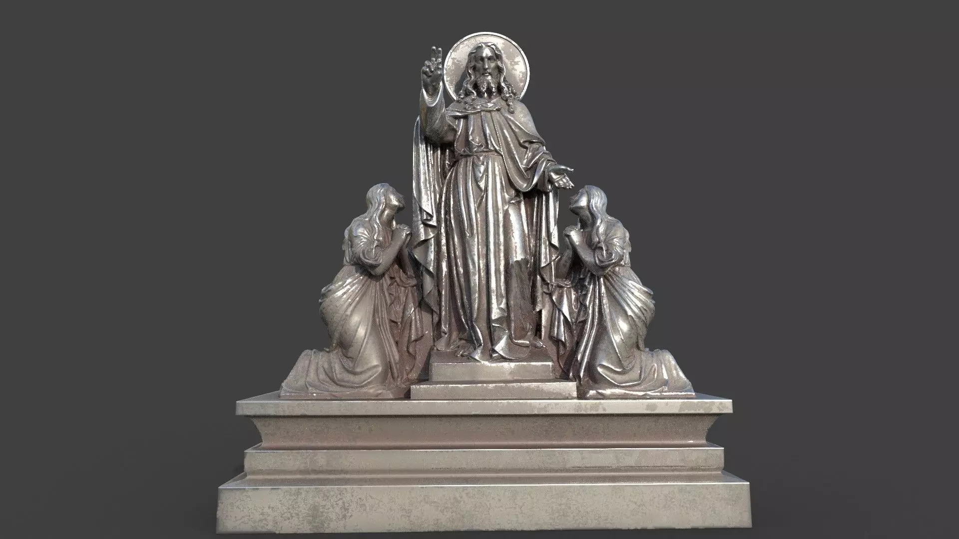jesus sculpture statue hi poly 3D model