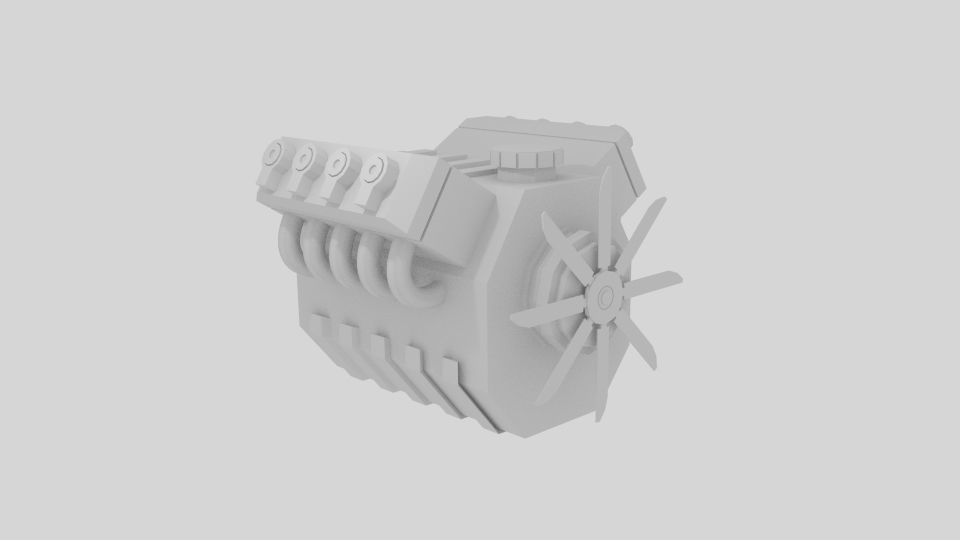 Cartoon Engine Low-poly 3D model_2
