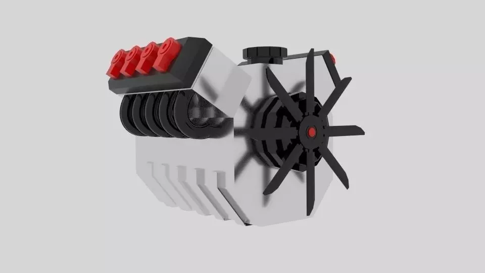 Cartoon Engine Low-poly 3D model_0