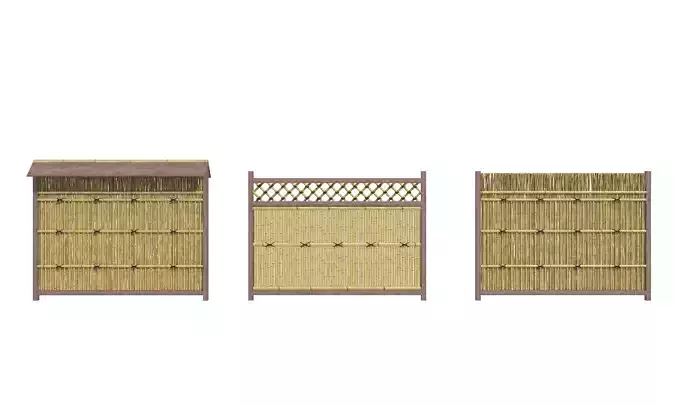 Bamboo fence 3D model