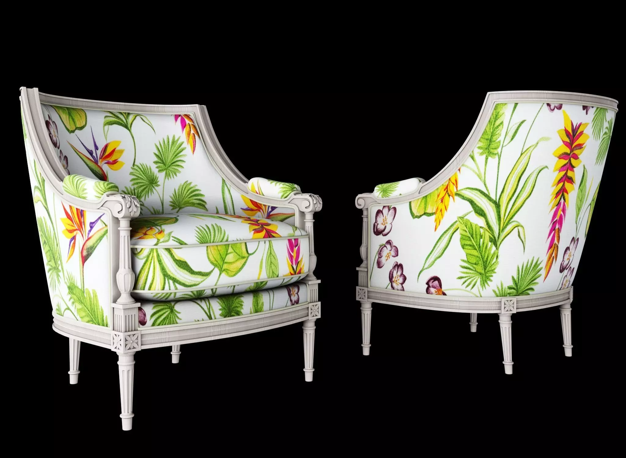 Armchair Bergere Louis XVI 3D model