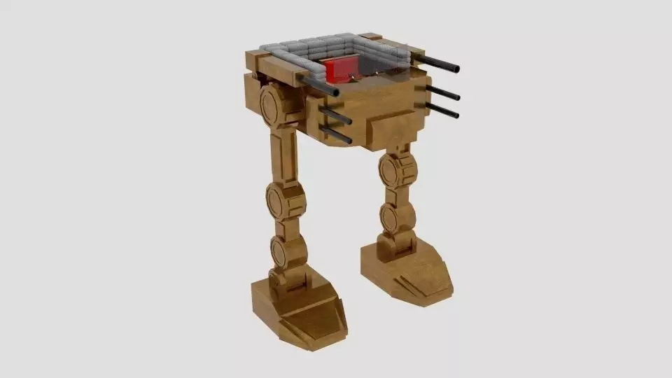 Mechbox lego star wars at-at walker Low-poly 3D model_0