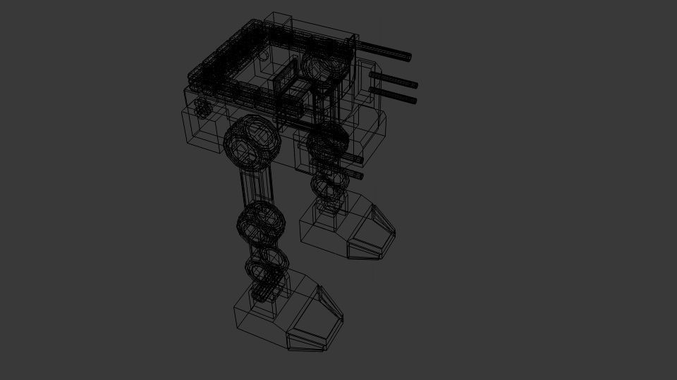 Mechbox lego star wars at-at walker Low-poly 3D model_4