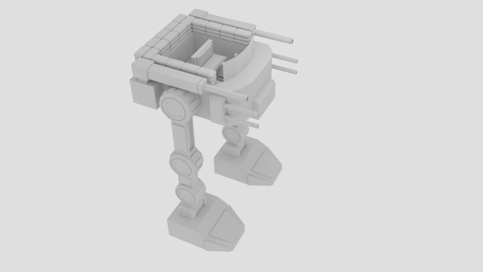 Mechbox lego star wars at-at walker Low-poly 3D model_2