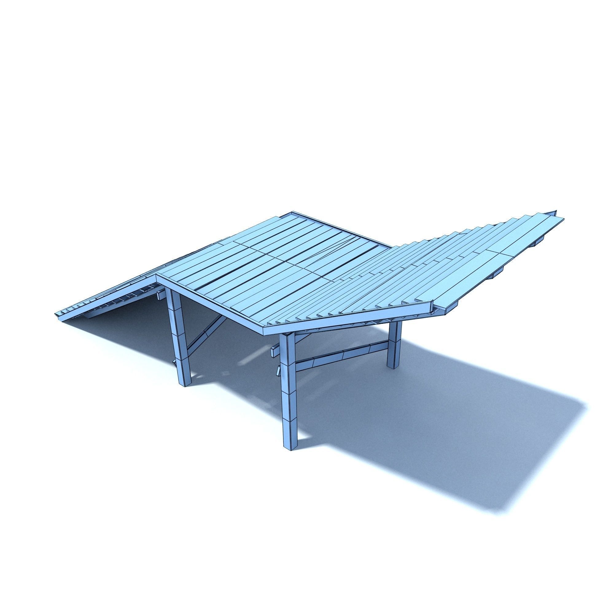 Old Wood Stairs Low-poly 3D model_10