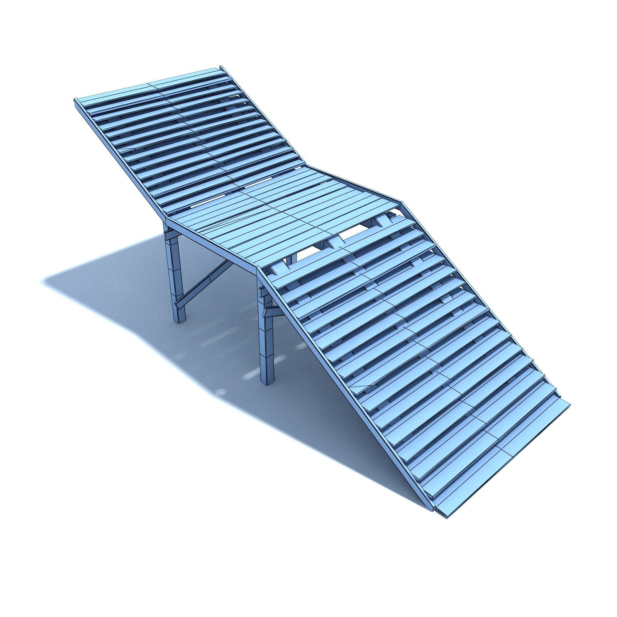 Old Wood Stairs Low-poly 3D model_11