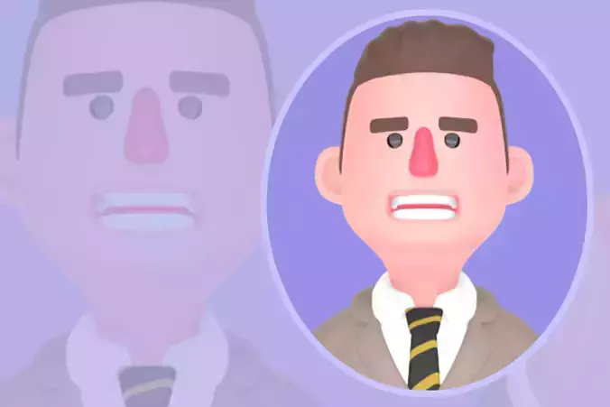 Stylized 3D Male Lawyer - Frustrated Cartoon Attorney