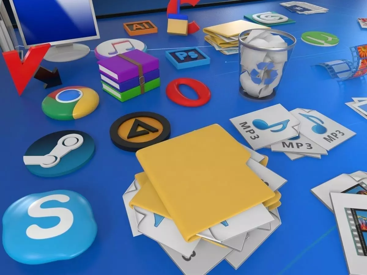 windows desktop icon in 3d 3D model_0