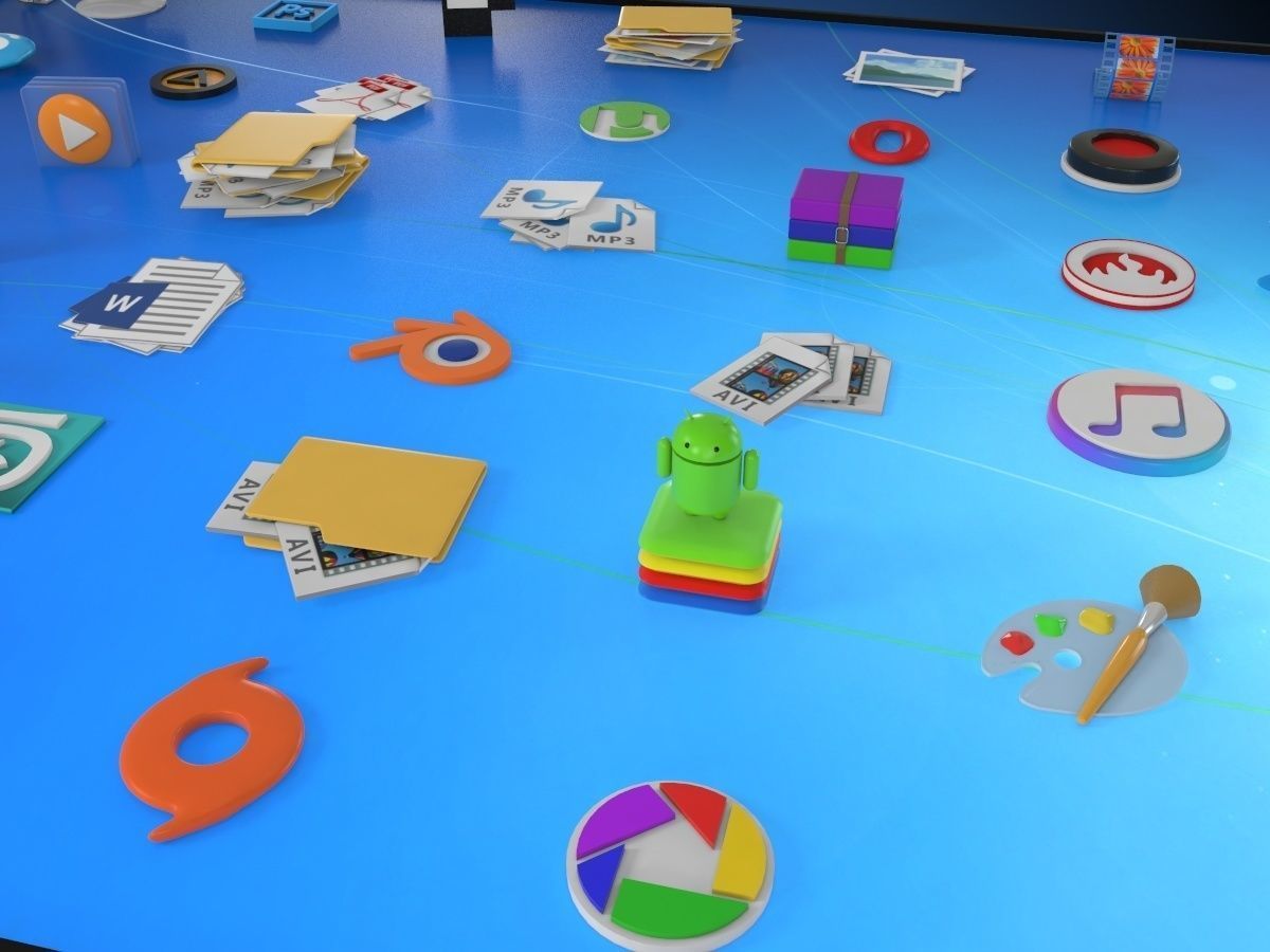 windows desktop icon in 3d 3D model_6