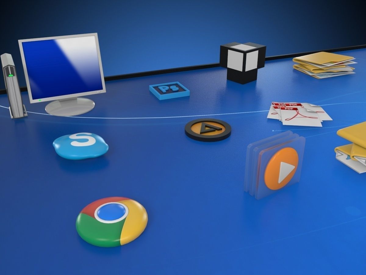 windows desktop icon in 3d 3D model_5