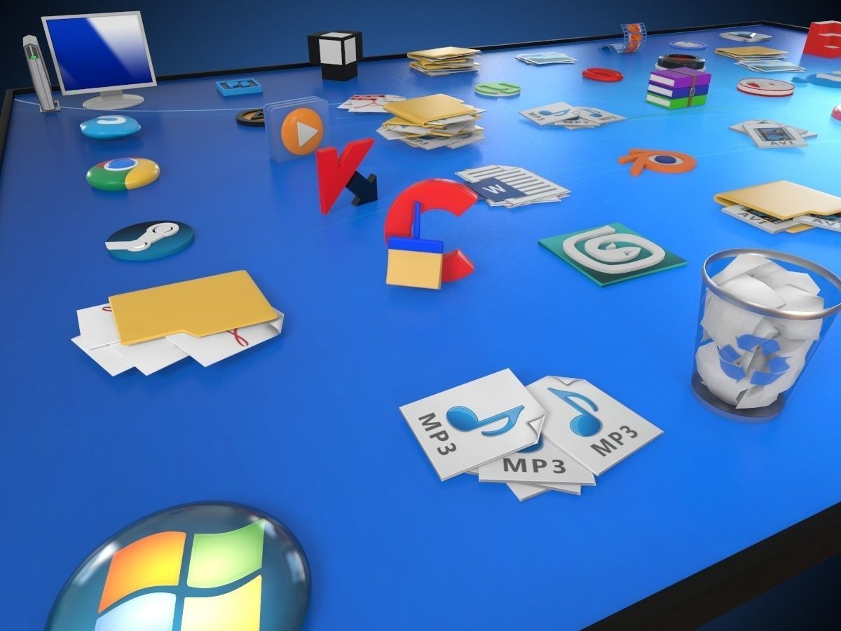 windows desktop icon in 3d 3D model_3