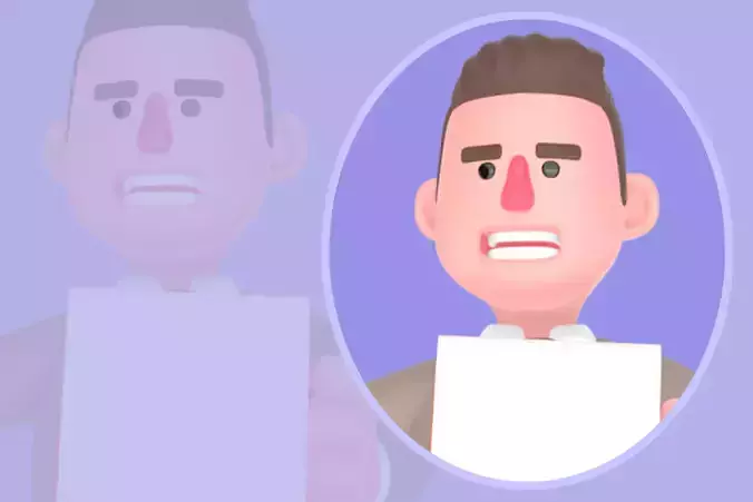 Stylized 3D Male Lawyer Character - Arguing Document