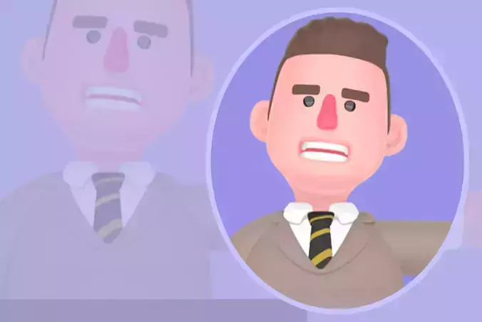 Stylized 3D Male Lawyer Character - Angry Office Command