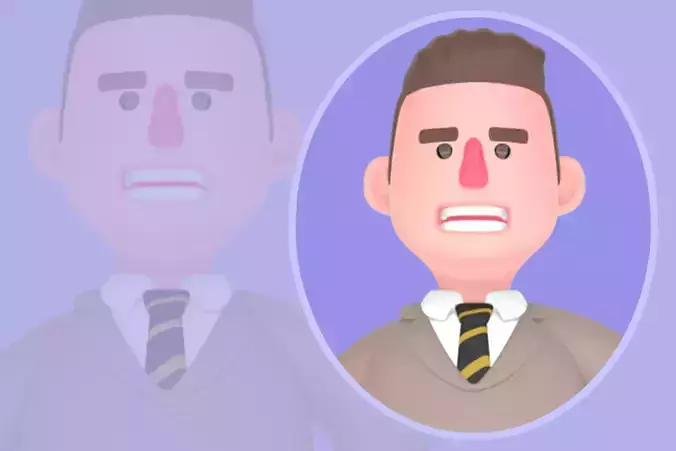 Stylized 3D Male Lawyer Character - OK Gesture Cartoon