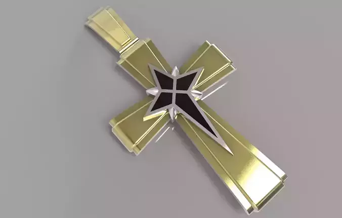 cross with enamel 3D print model