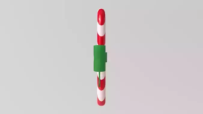 Stylized Low-Poly Christmas Candy Cane Low-poly 3D model 5