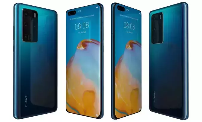 Huawei P40 Pro Deep Sea Blue High Poly