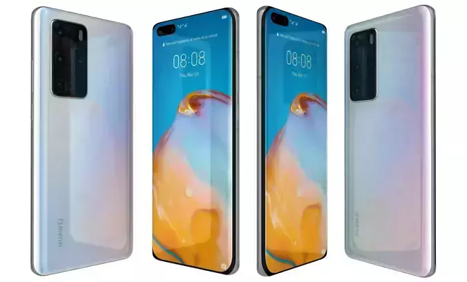 Huawei P40 Pro Ice White High Poly