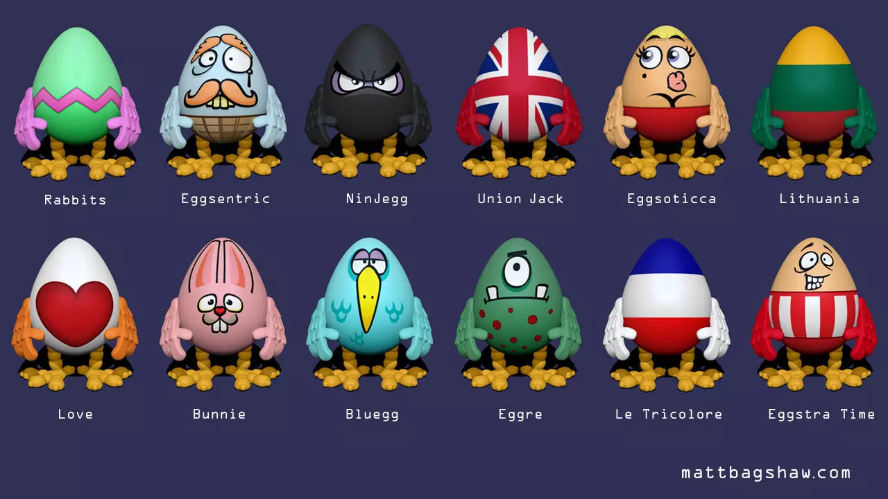 Hatchlings Collection easter eggs from all over world Free 3D print model_0