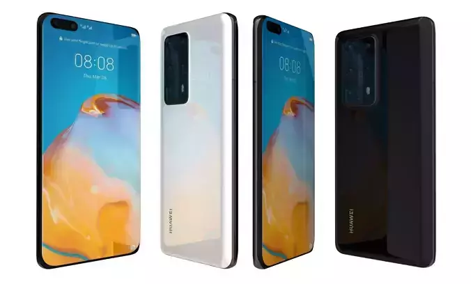 Huawei P40 Pro Plus Black And White High Poly