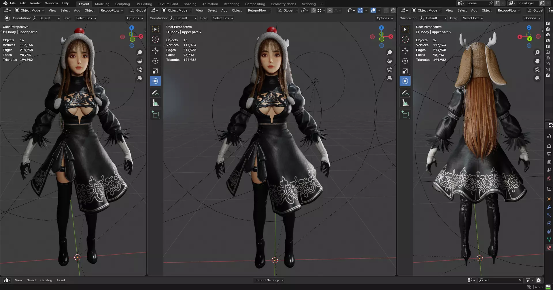 Near Automata fanart PBR 8k Free low-poly 3D model