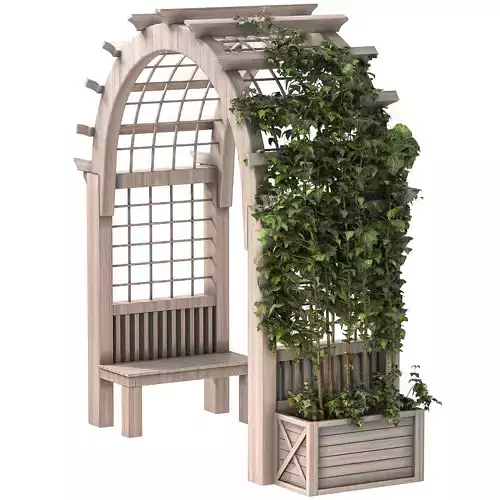 Wooden Garden Arbor 04