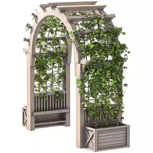 Wooden Garden Arbor 05