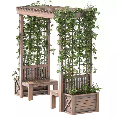Wooden Garden Arbor 06