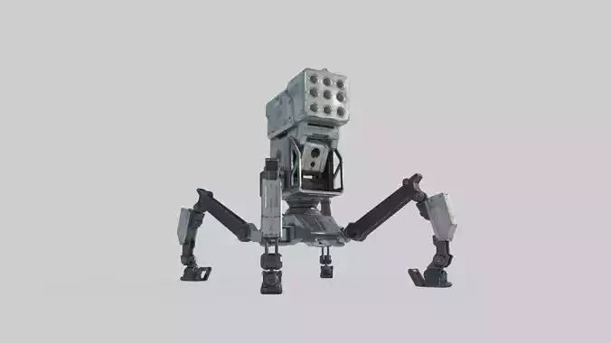 Future Sci-Fi Patrol Spider Robot