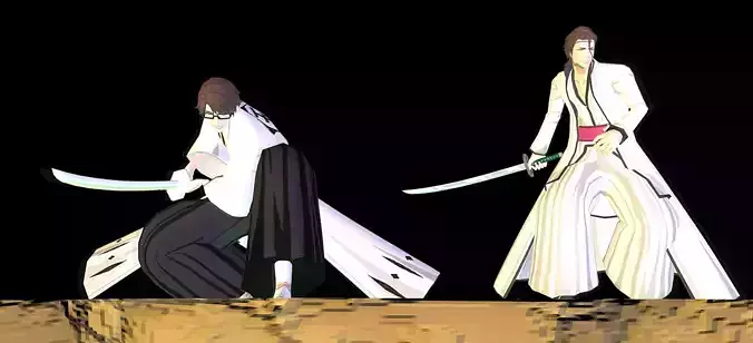 DOU CAPTAIN AIZEN SLASH Fbx Pbr  Animated