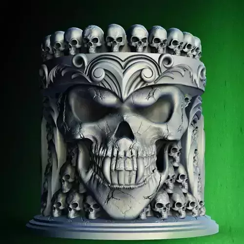 Skull Warrior Mug Koozie 3D Printer STL File