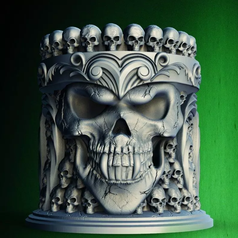 Skull Warrior Mug Koozie 3D Printer STL File 3D print model